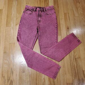 NWOT Mark Jacob Overdyed Washed High Rise Straight Pink Jeans Size 25